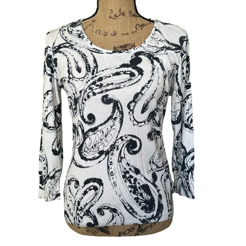 Escada Blue Paisley Lightweight Sweater